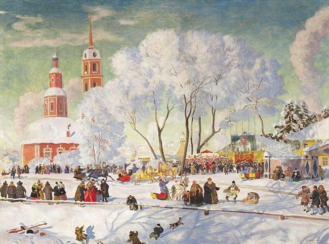 Б. Кустодиев "Масленица", 1920 г.