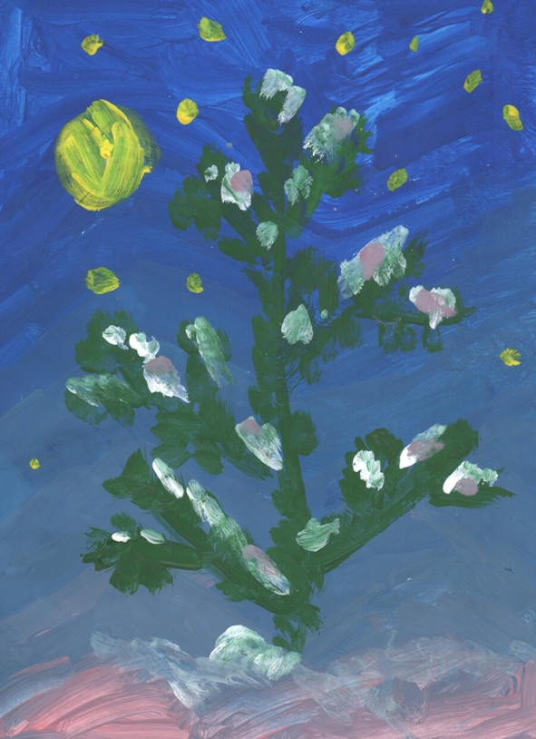 Рисуем зимний лес () Рисуем зимний лес