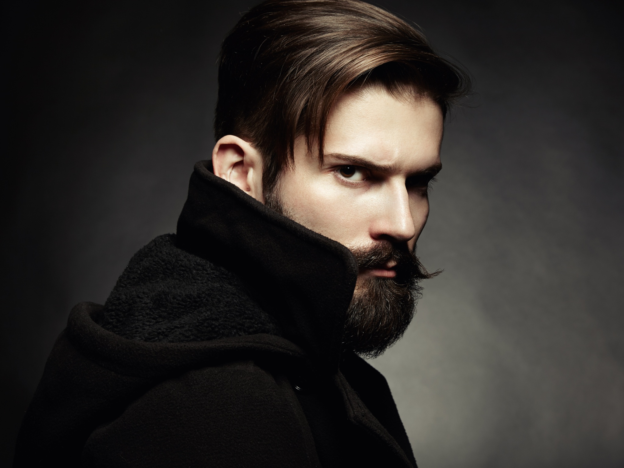 Portrait of handsome man with beard. Close-up