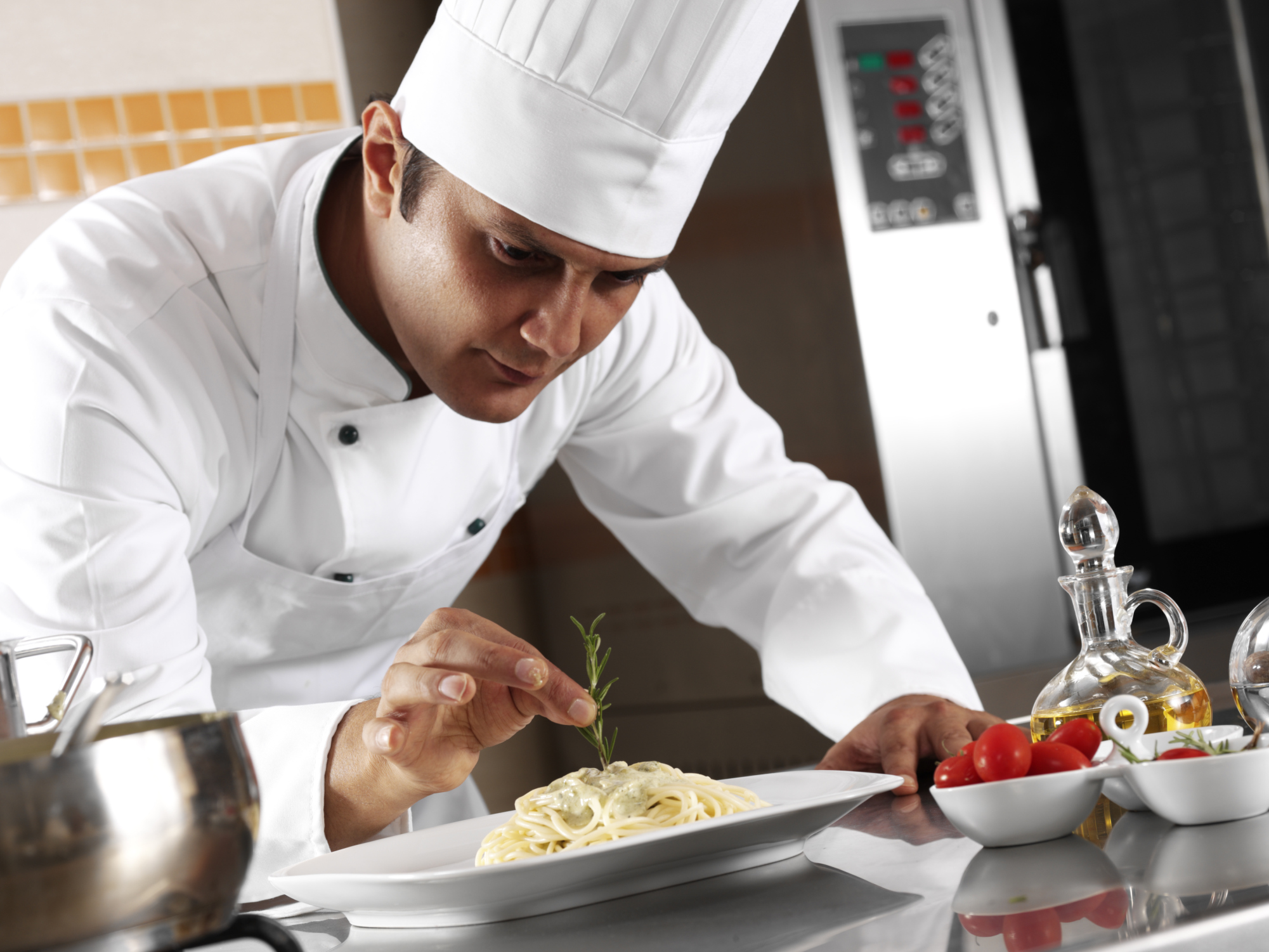 Chef Completing Pasta